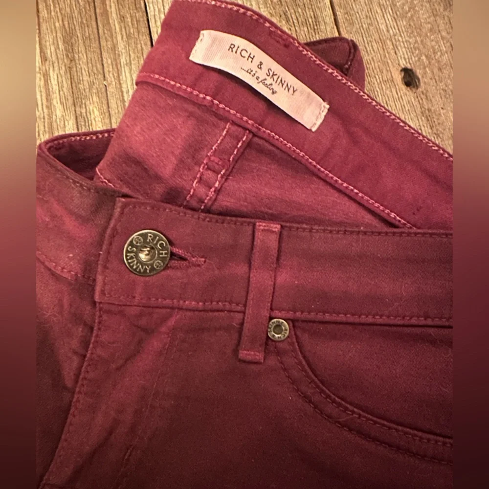 Rick & Skinny | Coated Maroon Red Skinny Jean - Picture 5 of 10